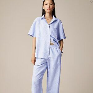 J.Crew Linen-cotton blend pajama pant set